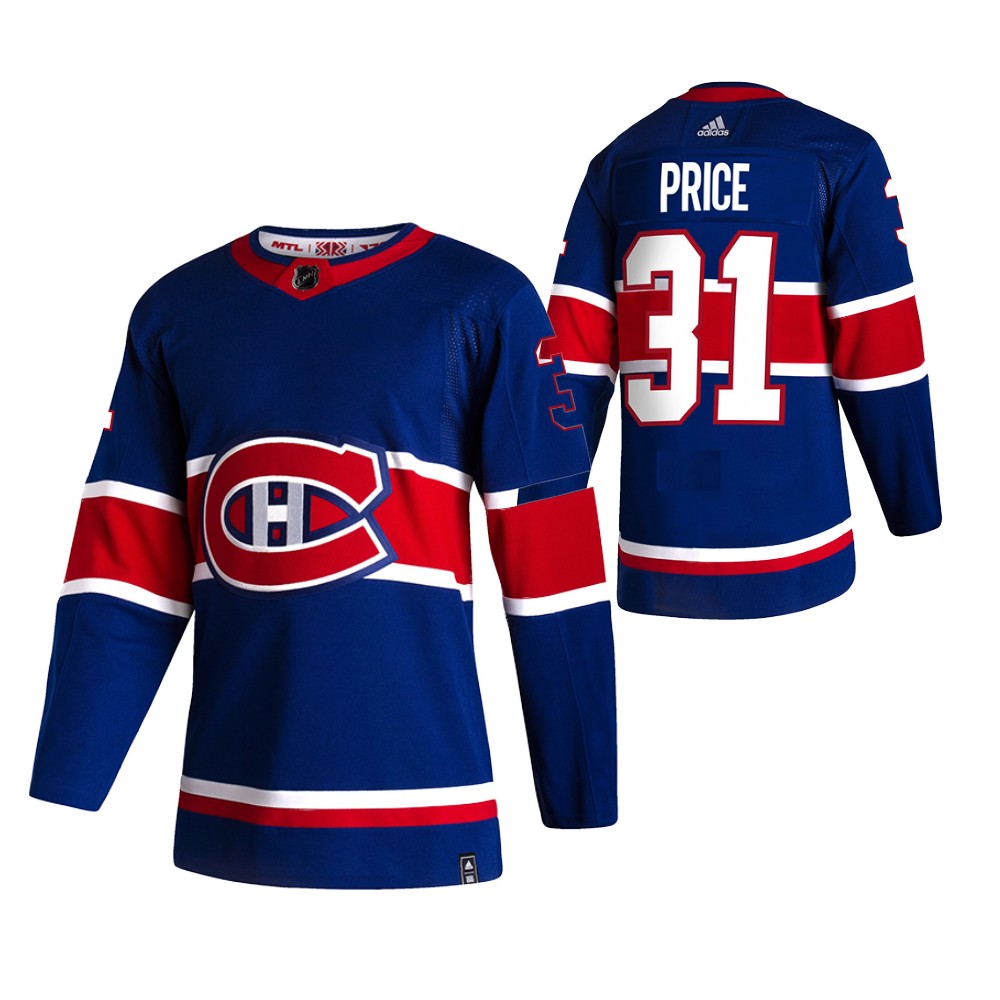 2021 Adidias Montreal Canadiens #31 Carey Price Blue Men  Reverse Retro Alternate NHL Jersey->montreal canadiens->NHL Jersey